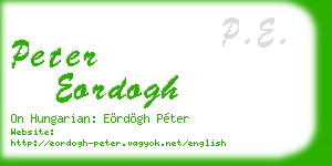 peter eordogh business card