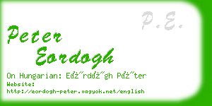 peter eordogh business card